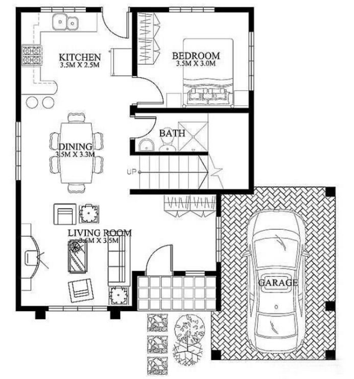 新鄉(xiāng)間鋼結(jié)構(gòu)自建別墅9米×10米二層帶車(chē)庫(kù)(圖2)