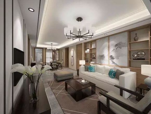 睿婕簡(jiǎn)中別墅裝修效果圖，輕奢風(fēng)最懂你的心(圖2)