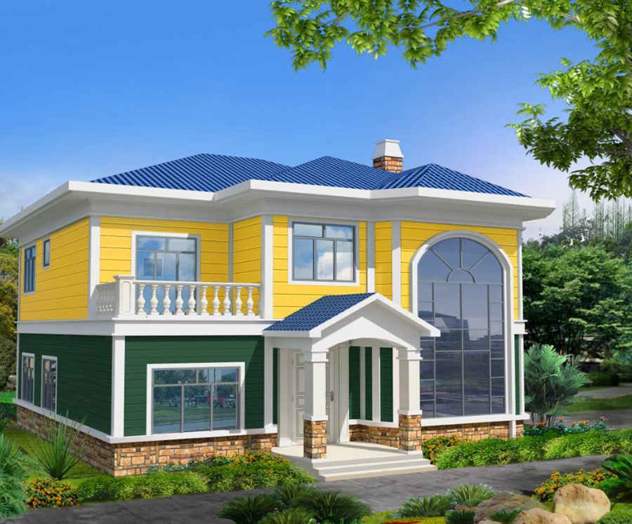 北流輕鋼別墅建筑施工 29萬起建別墅 免費(fèi)設(shè)計(jì)(圖2) 睿婕輕鋼別墅