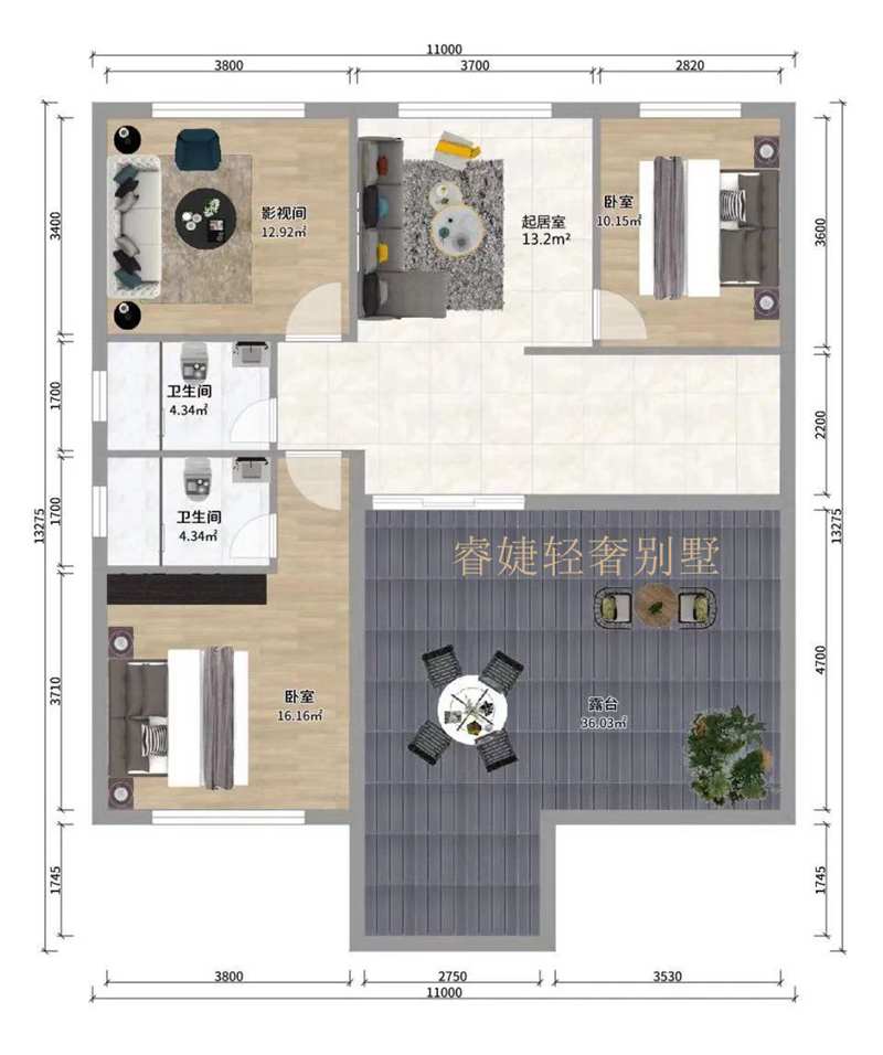 漂亮的二層田園中式別墅(圖5) 漂亮的二層田園中式別墅(圖5)