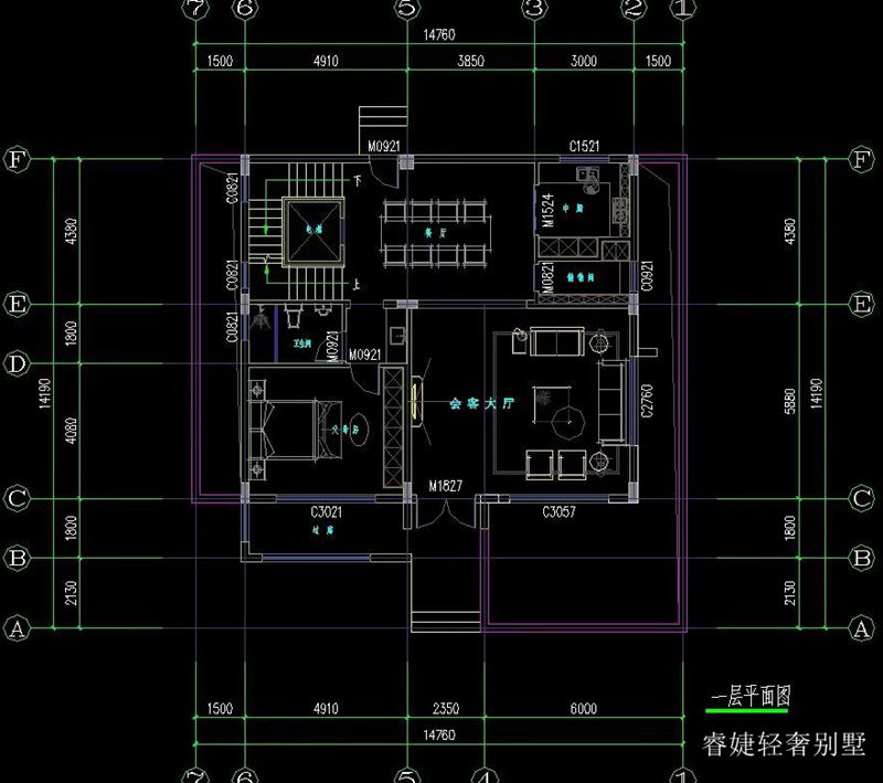超現(xiàn)代時尚新農(nóng)村三層半房屋設計圖(圖4) 超現(xiàn)代時尚新農(nóng)村三層半房屋設計圖(圖4)
