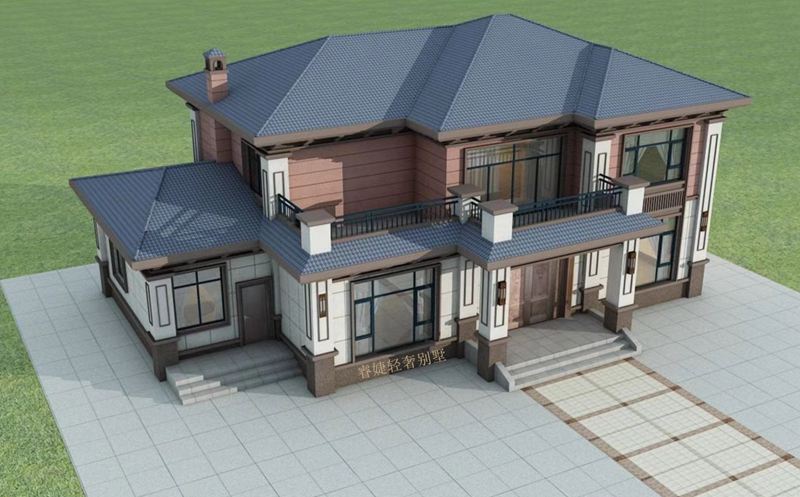 上下拼色兩層新中式別墅，大氣?。?圖2)