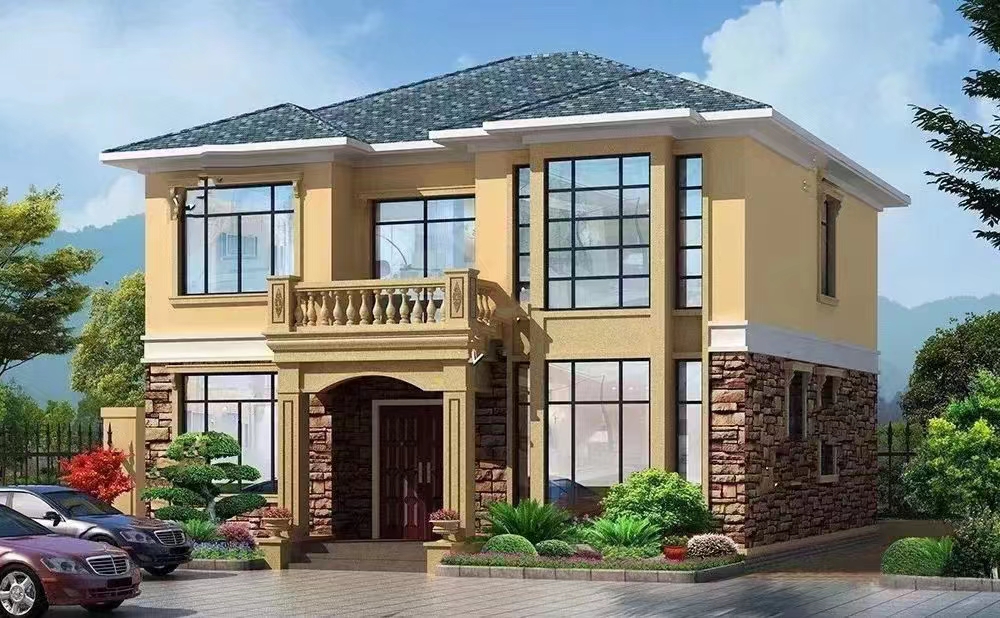 2套占地120平二層輕鋼別墅，外觀大方布局合理，30多萬就能建！