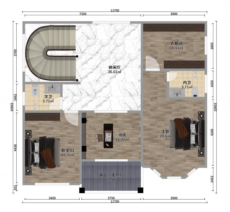 2套占地120平二層輕鋼別墅，外觀大方布局合理，30多萬就能建！(圖6)